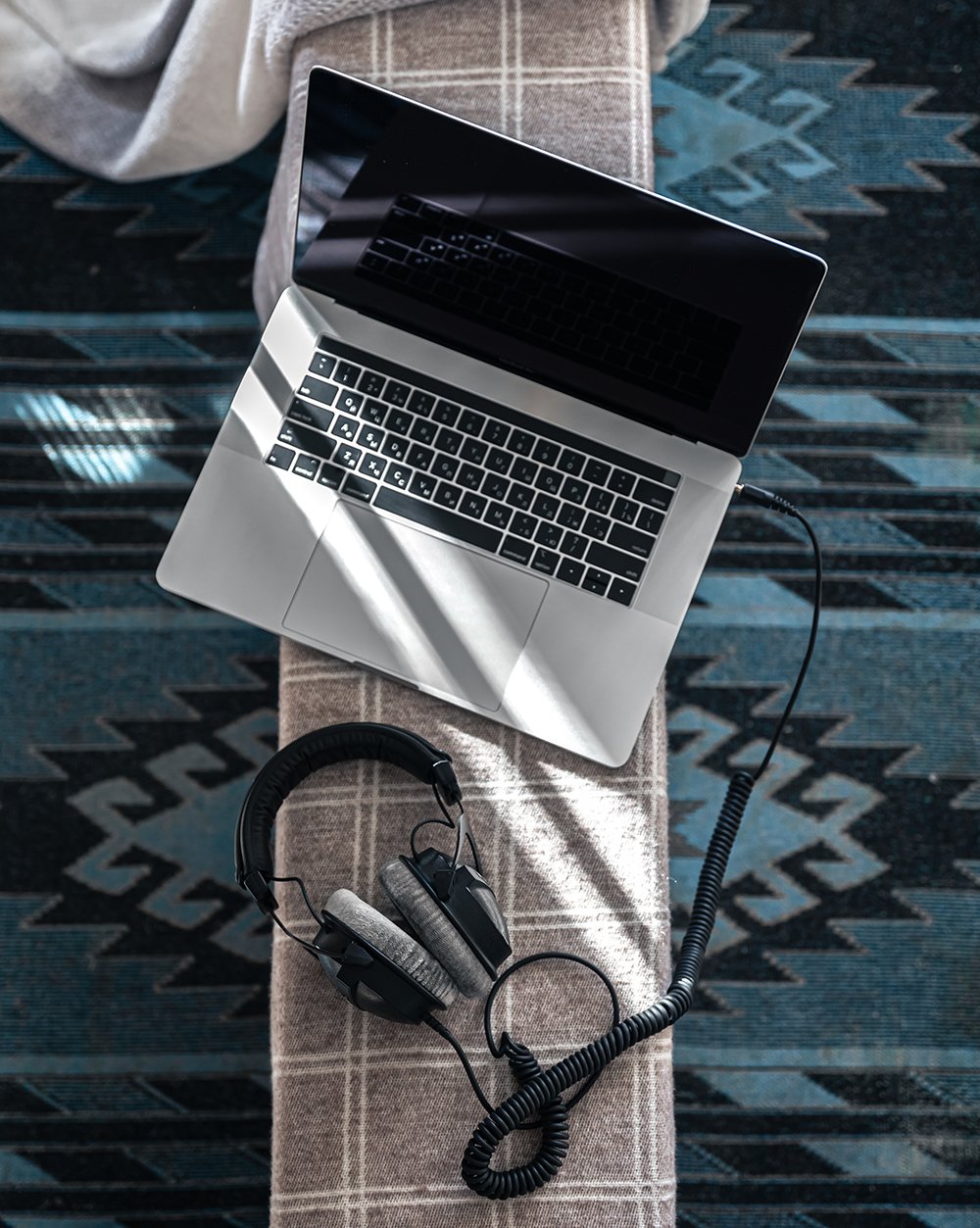 laptop and headphones